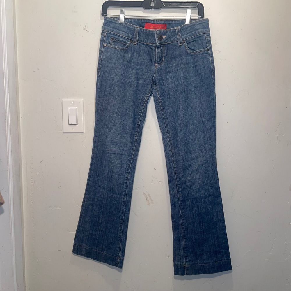 Level 99 Women Medium Wash Low Rise Bootcut Jeans Style 9TV2221WI Size 27- Y2K